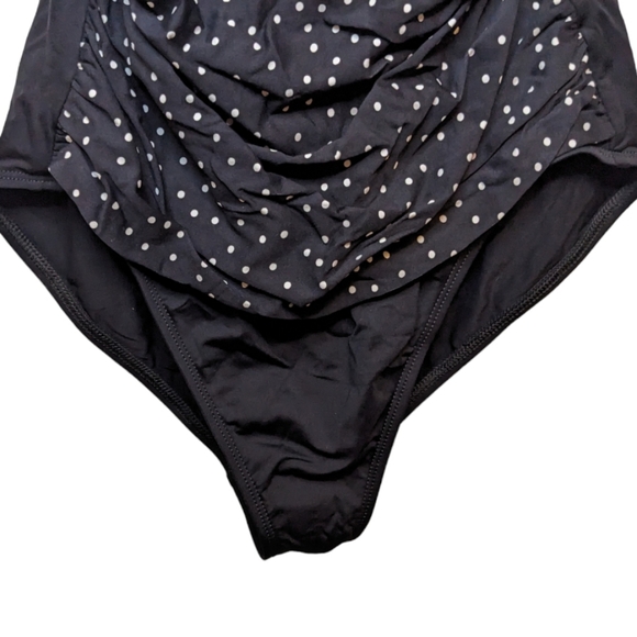 La Blanca Black & White Polka Dot One-Piece Swimsuit Size 14 🌊✨ - Picture 7 of 16